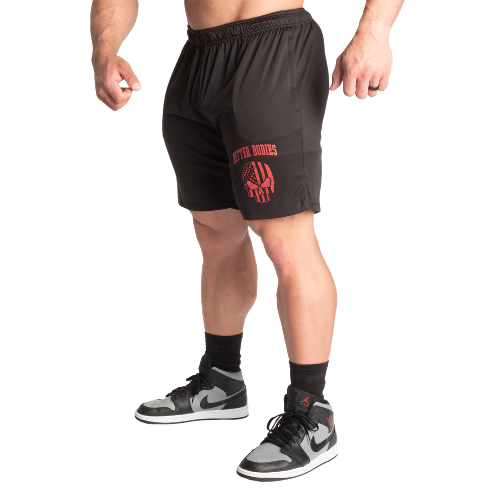 Better Bodies Skull Function Shorts - Black/Red