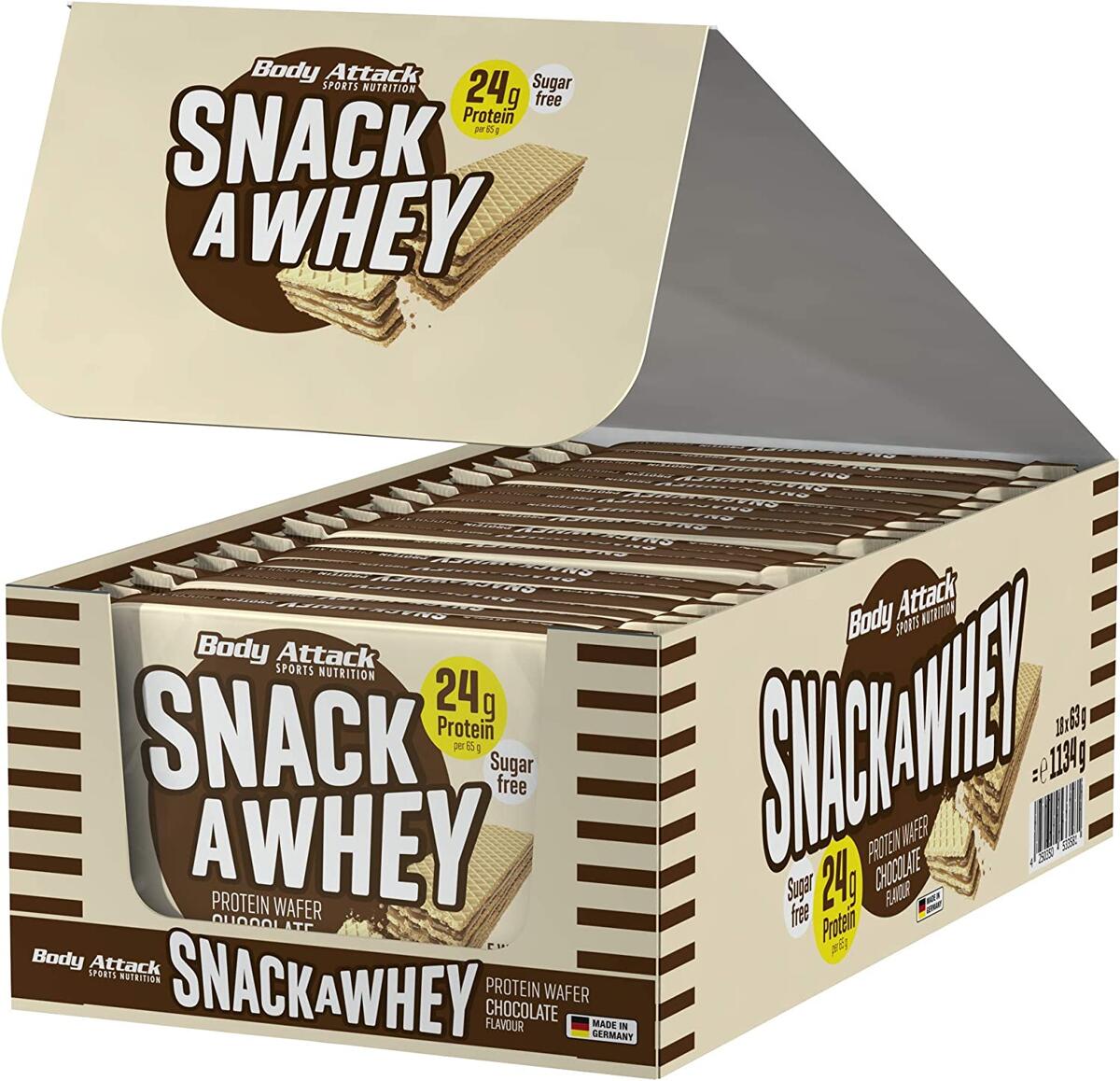 Body Attack Snack A Whey Protein Wafer (18 x 63g)