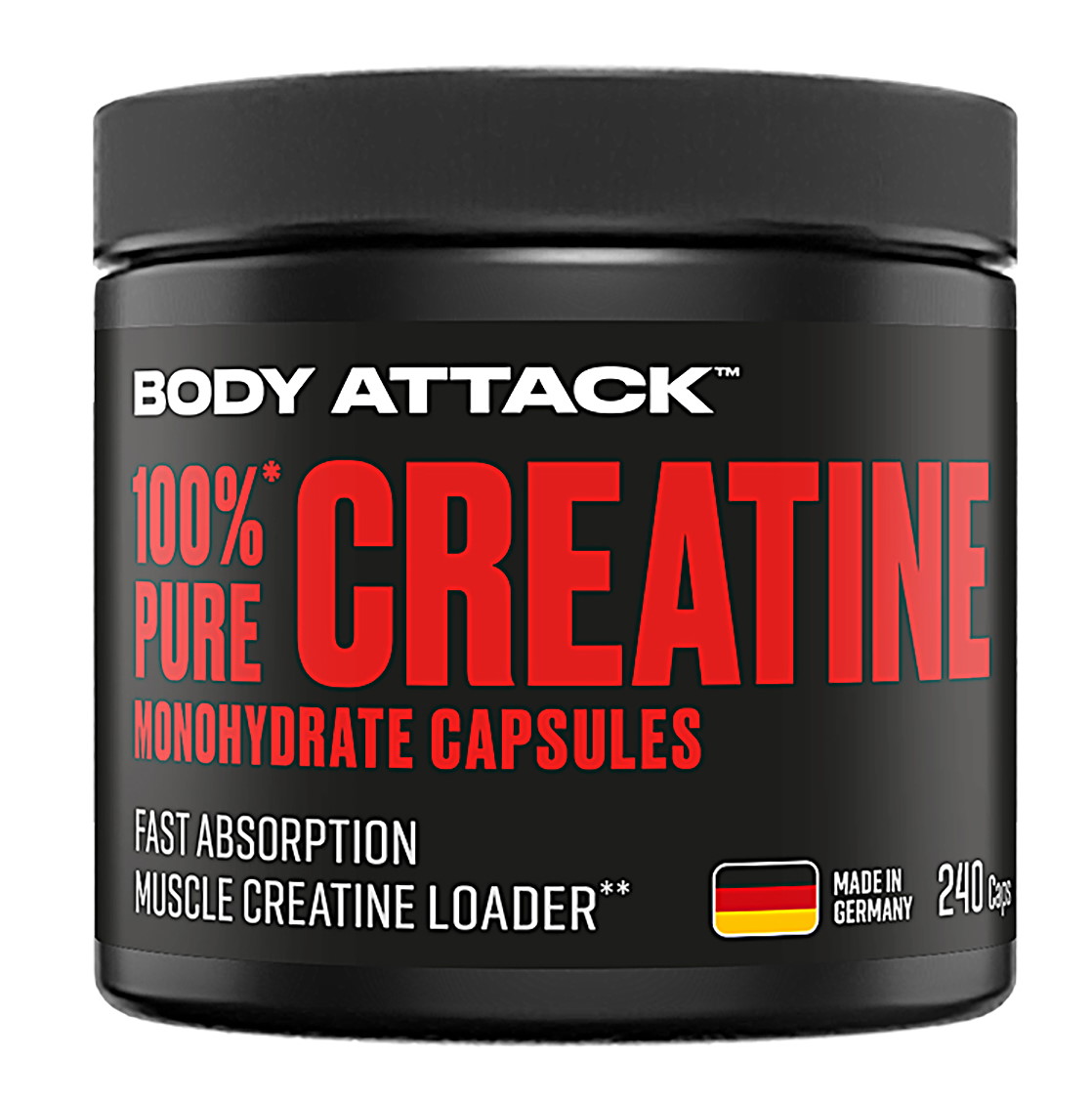 Body Attack Pure Creatine (240 Caps)