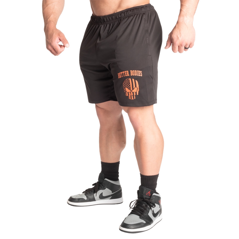 Better Bodies Skull Function Shorts - Black/Flame