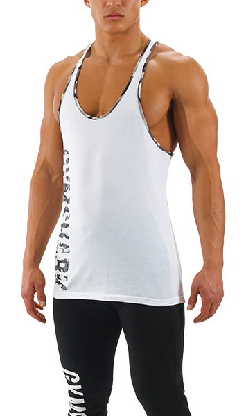 GymShark Valiant Stringer WHITE WOODLAND CAMO