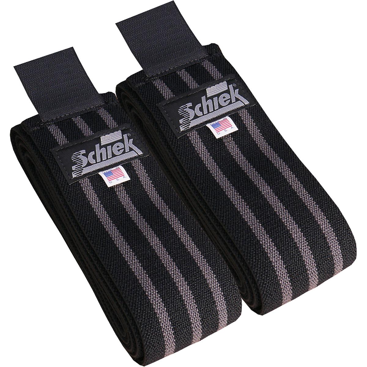 Schiek Knee Wraps Model 1178S Black/Silver 78" with Velcro Closure